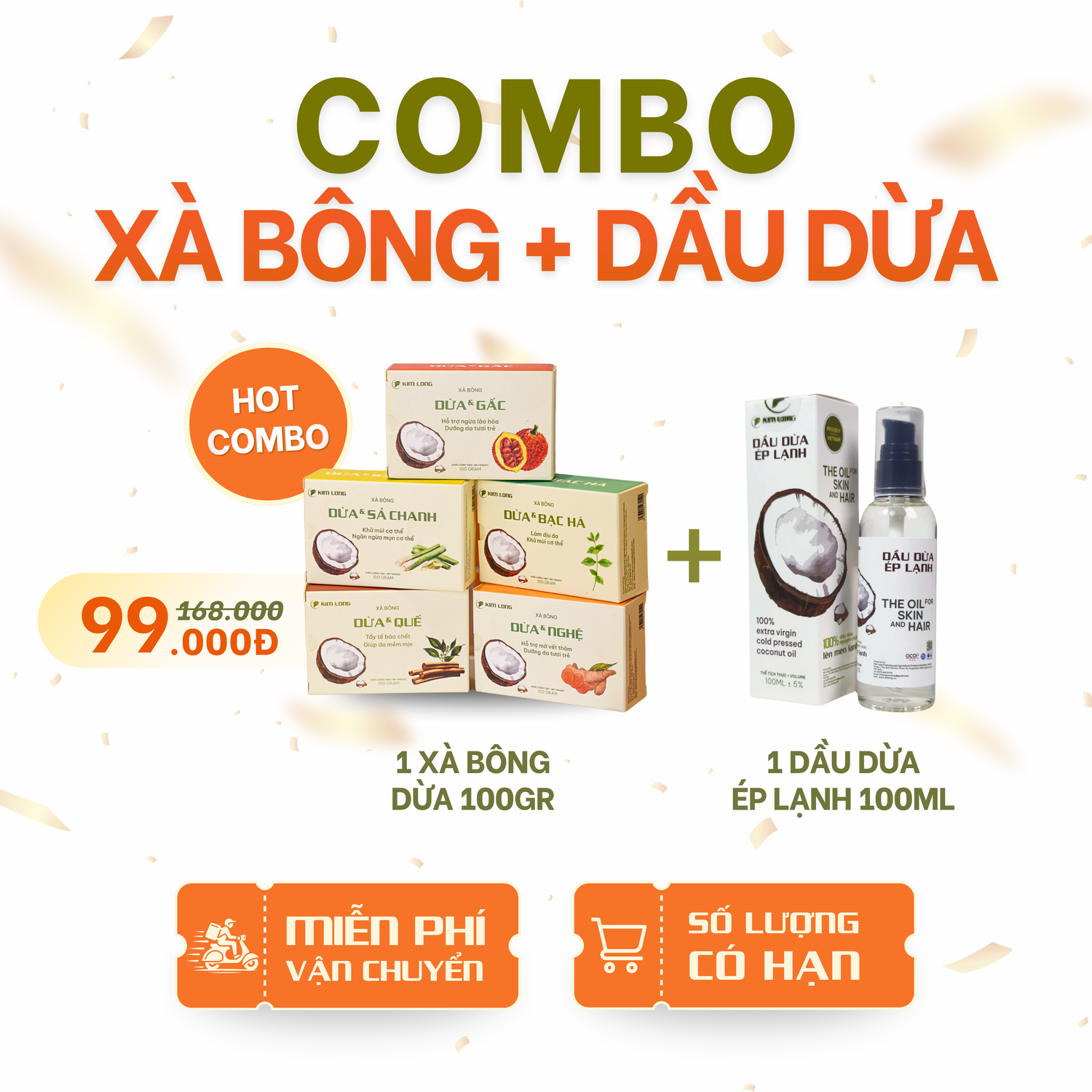 Combo Xà bông + Dầu dừa