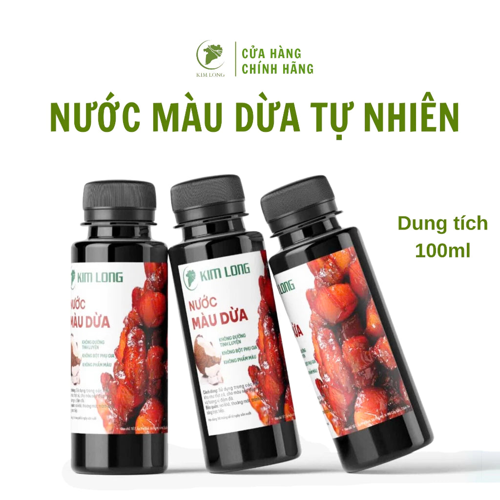 Nước màu dừa Kim Long – Natural coconut color, 100% nguyên chất, dùng tạo màu cho món ăn – Pure & natural coconut cooking color