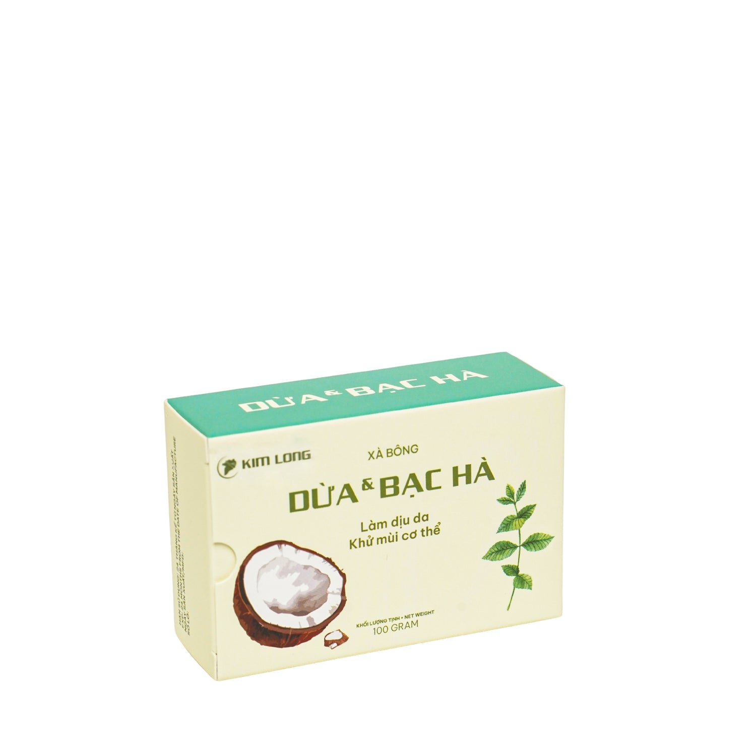 Xà bông dừa bạc hà Kim Long – Handmade coconut soap with mint, 100% thiên nhiên, làm dịu da, tươi mát, an toàn cho mọi loại da – natural & refreshing.