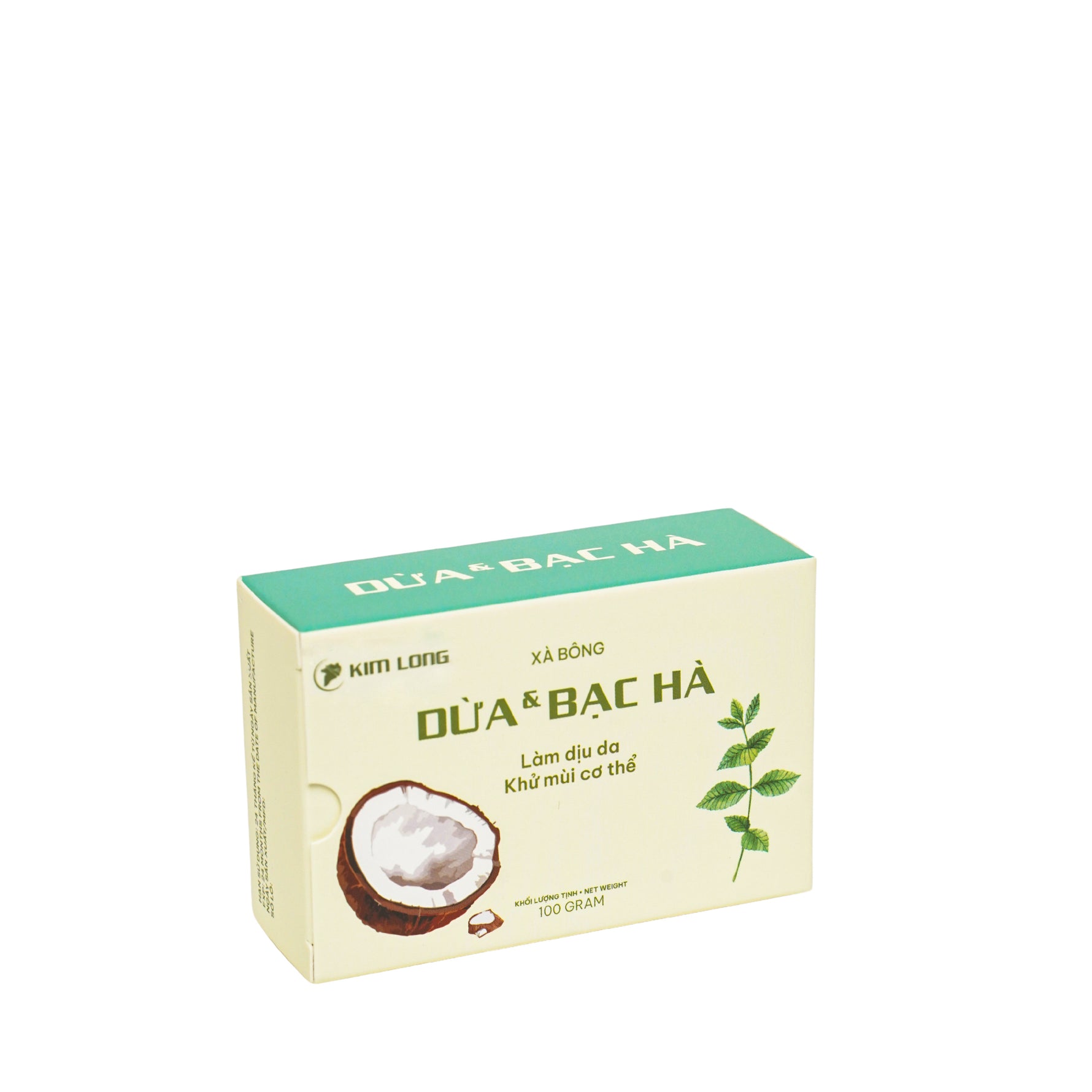 Xà bông dừa bạc hà Kim Long – Handmade coconut soap with mint, 100% thiên nhiên, làm dịu da, tươi mát, an toàn cho mọi loại da – natural & refreshing.