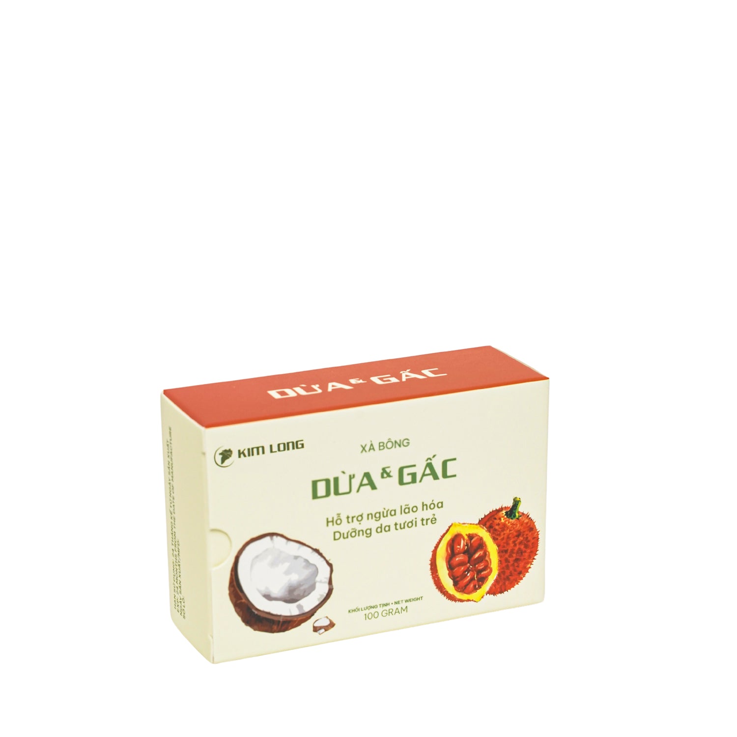 Xà bông dừa gấc Kim Long – Handmade coconut soap with gac, 100% thiên nhiên, giúp làm sáng da, dưỡng ẩm hiệu quả – natural, moisturizing & skin-brightening.